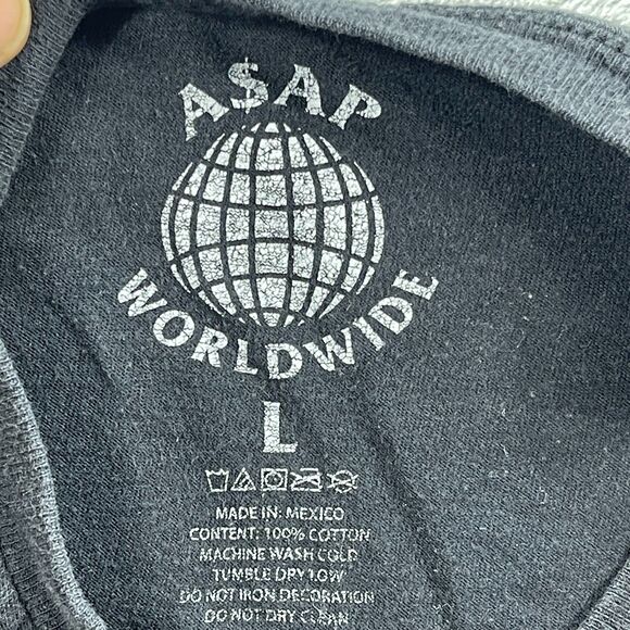 ASAP Worldwide A$AP Yams Mob Rest in Peace Memorial Rap T Shirt Mens Large Black - Picture 4 of 8